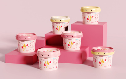 150ml高端塑料冰淇淋杯-食品级材质+防盗片设计+模内贴工艺