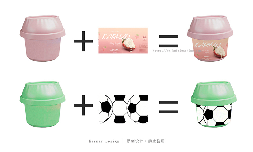 Food safe IML food packaging container, support personalized size, pattern and logo customization, ideal for cold food and dessert packaging.